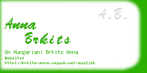 anna brkits business card